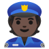 👮🏿 police officer: dark skin tone display on Google